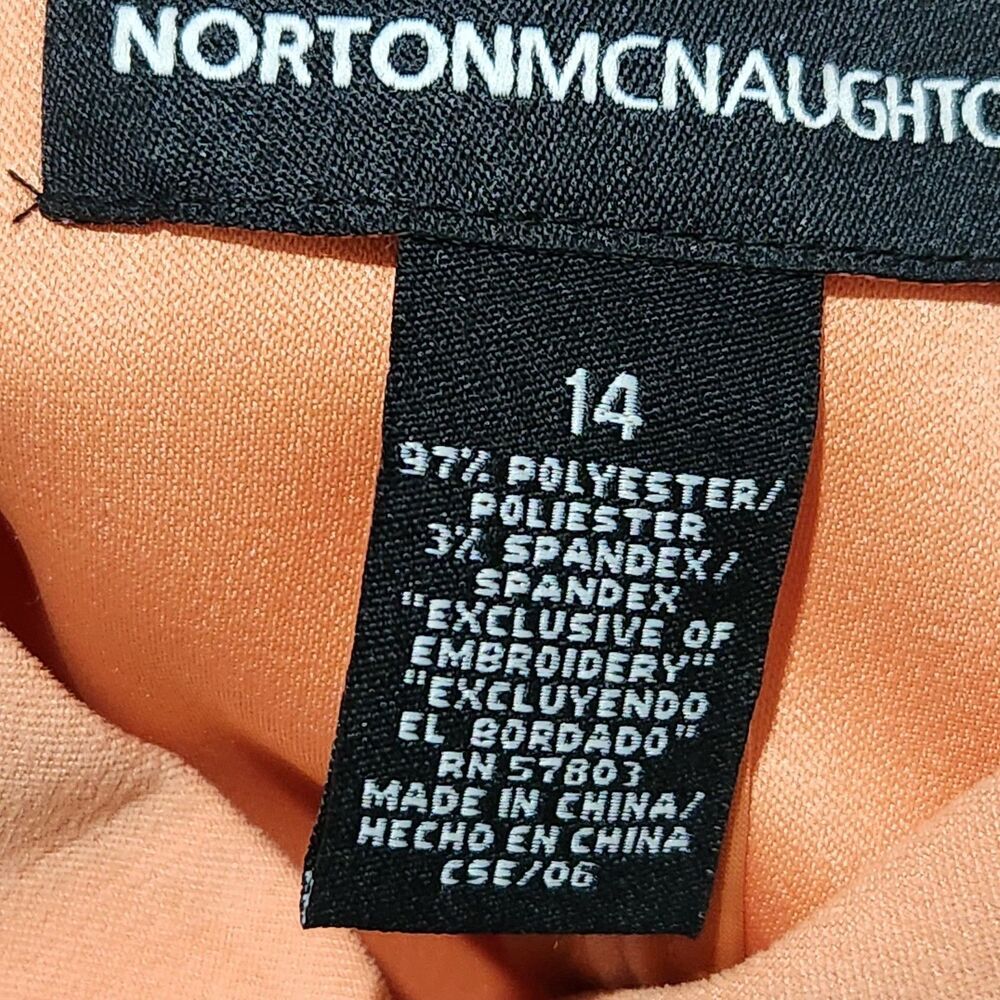 Norton Mcnaughton top Shacket size 14 Orange (Salmon) Floral Embroidered - Picture 9 of 11